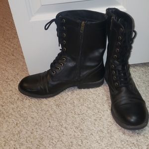 Faded Glory Black Lace Up Combat Boots